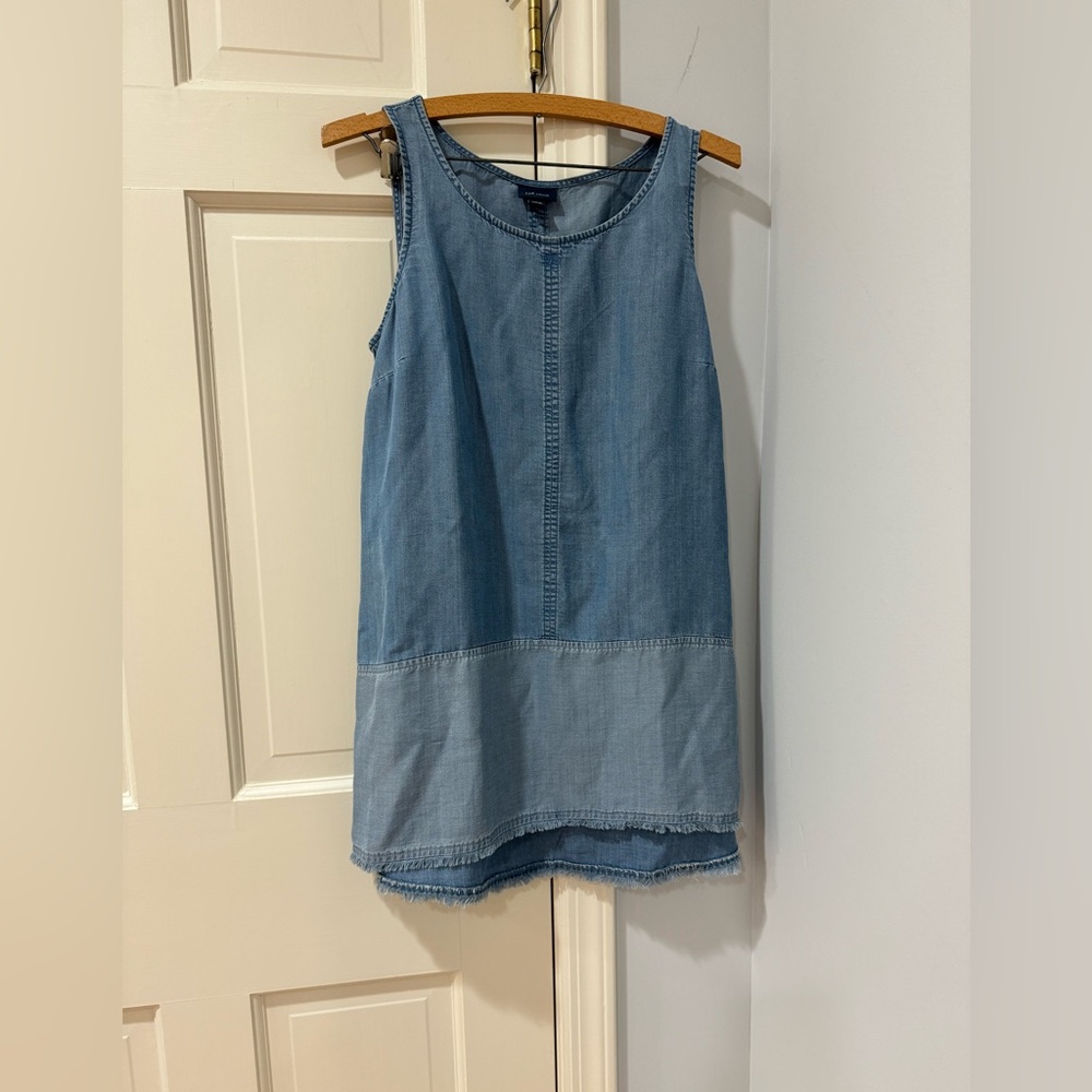 J.Jill Denim, size small two town sleeveless denim shirt gray material on bottom